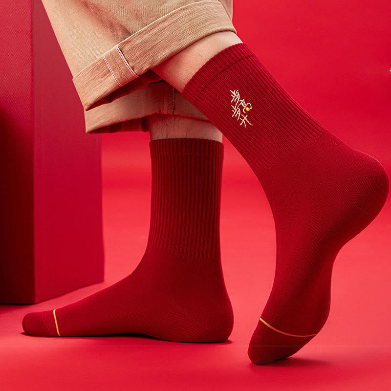 Chaussettes brodées du Nouvel An (5 paires) - image 3