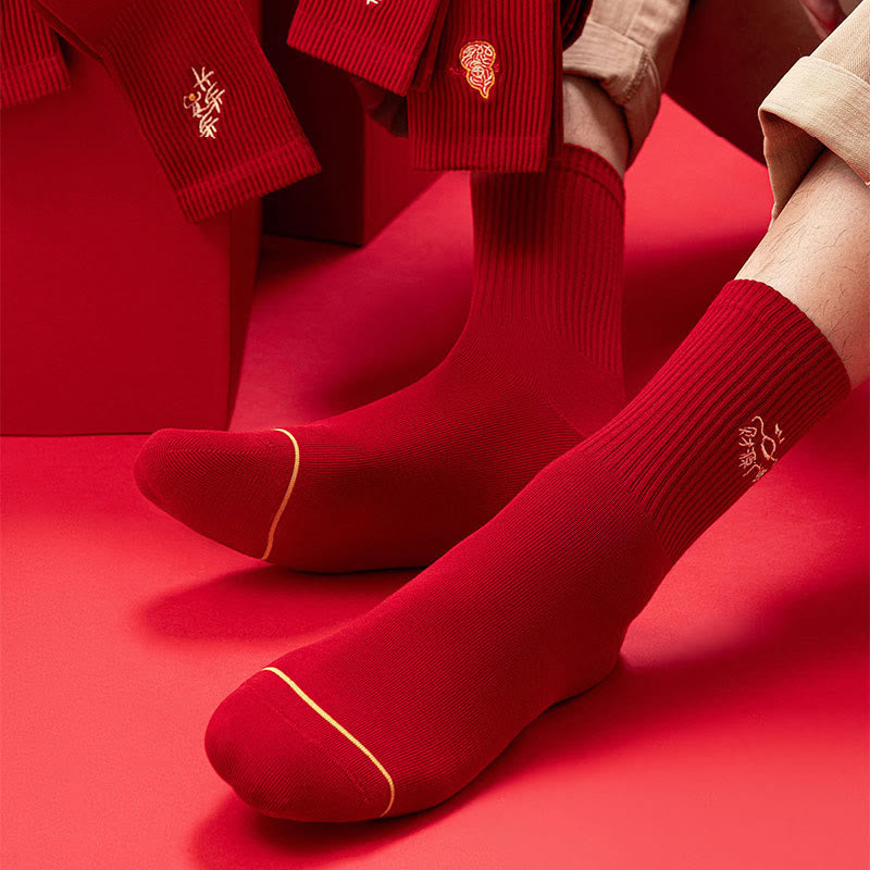 Chaussettes brodées du Nouvel An (5 paires) - image 2