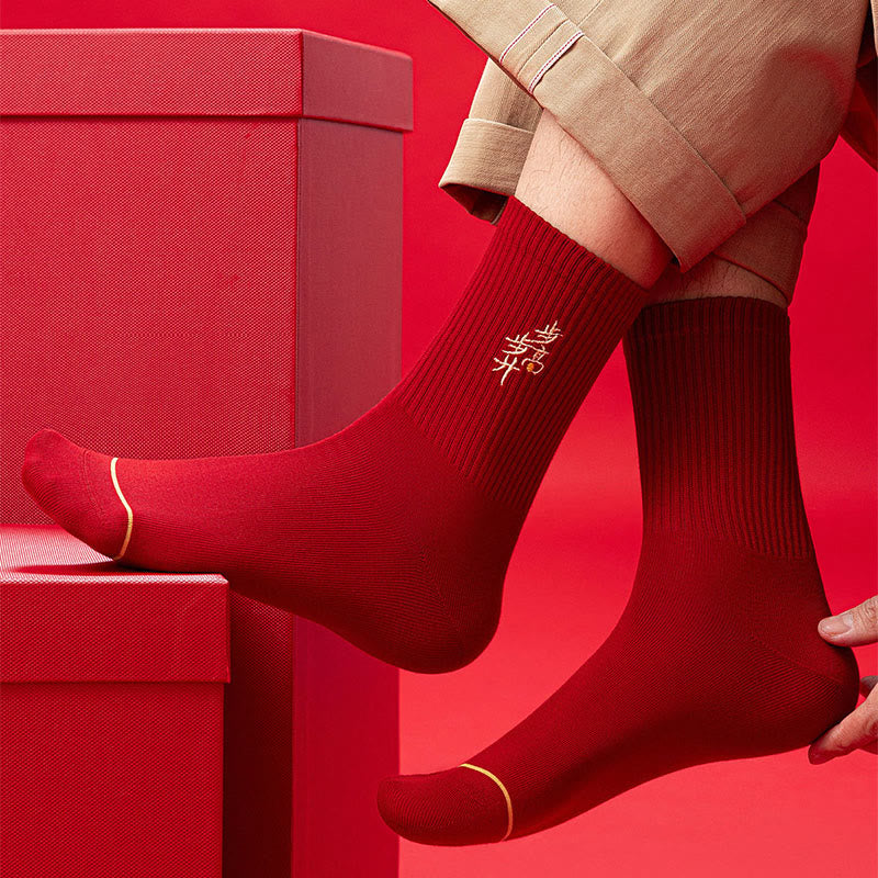 Chaussettes brodées du Nouvel An (5 paires) - image 5