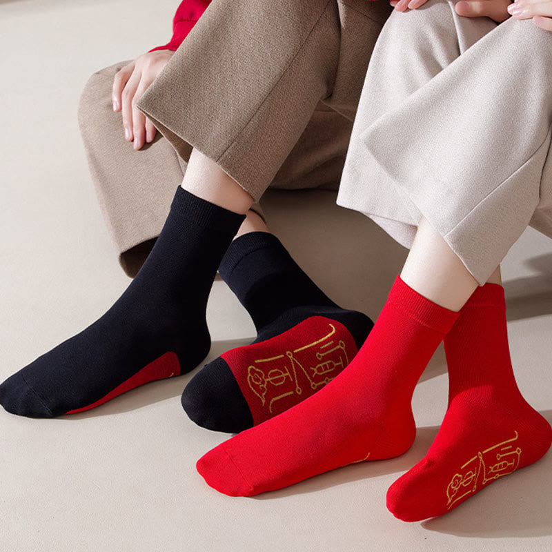 Chaussettes à revers élastique (5 paires) - image 3