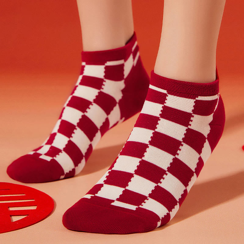 Chaussettes rouges festives (5 paires) - image 3
