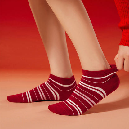 Chaussettes rouges festives (5 paires) - image 5
