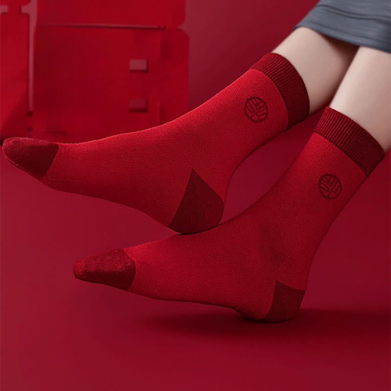 Chaussettes en coton avec vœux de Nouvel An (6 paires) - image 4