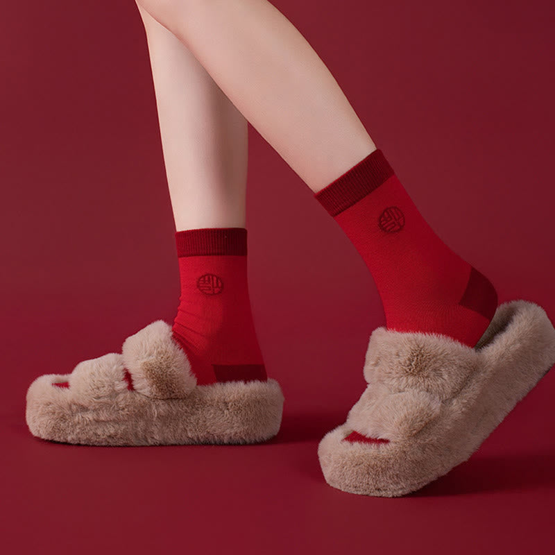 Chaussettes en coton avec vœux de Nouvel An (6 paires) - image 3