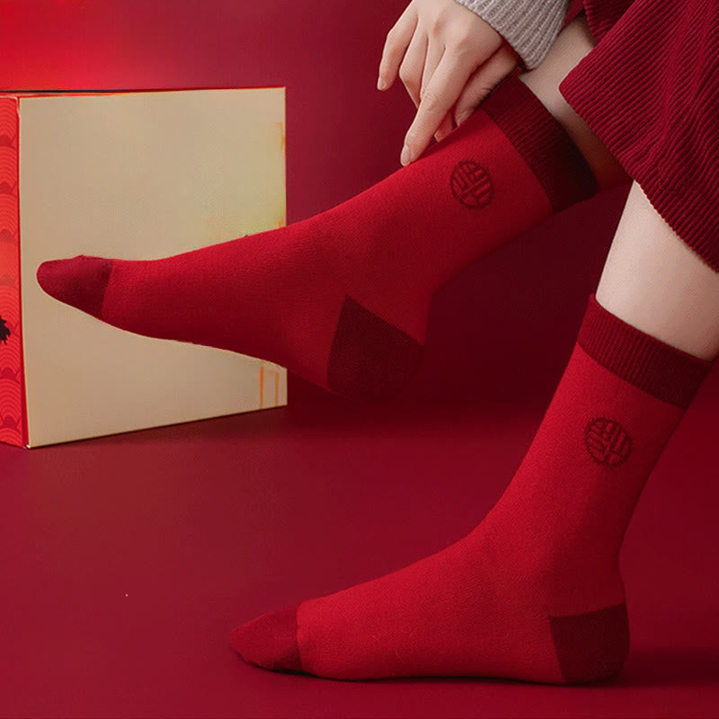 Chaussettes en coton avec vœux de Nouvel An (6 paires) - image 2