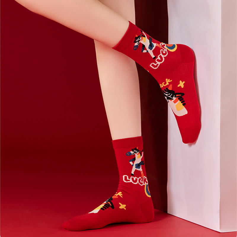 Chaussettes courtes à motif de bas amusants (4 paires) - image 9