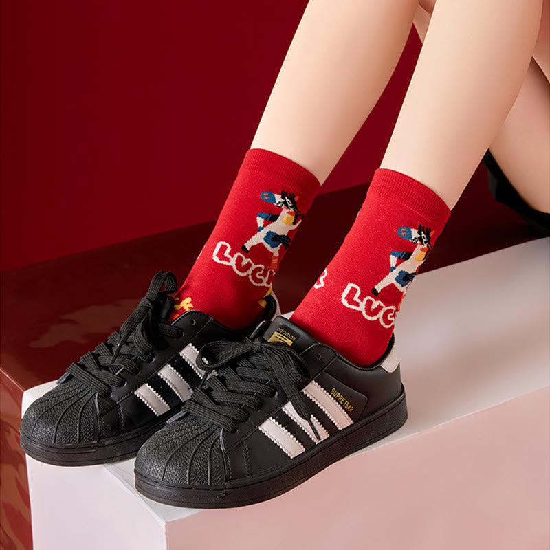 Chaussettes courtes à motif de bas amusants (4 paires) - image 8