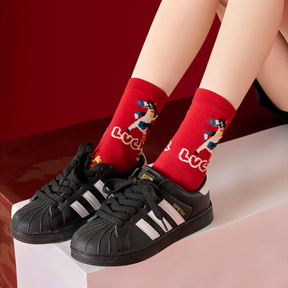 Chaussettes courtes à motif de bas amusants (4 paires) - image 8