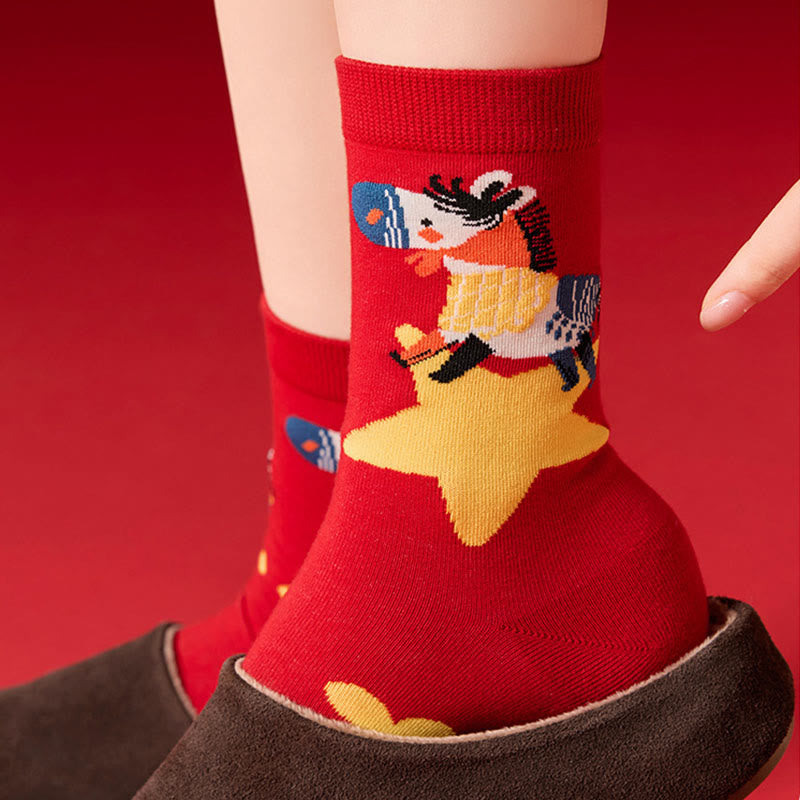 Chaussettes courtes à motif de bas amusants (4 paires) - image 7