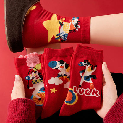 Chaussettes courtes à motif de bas amusants (4 paires) - image 1