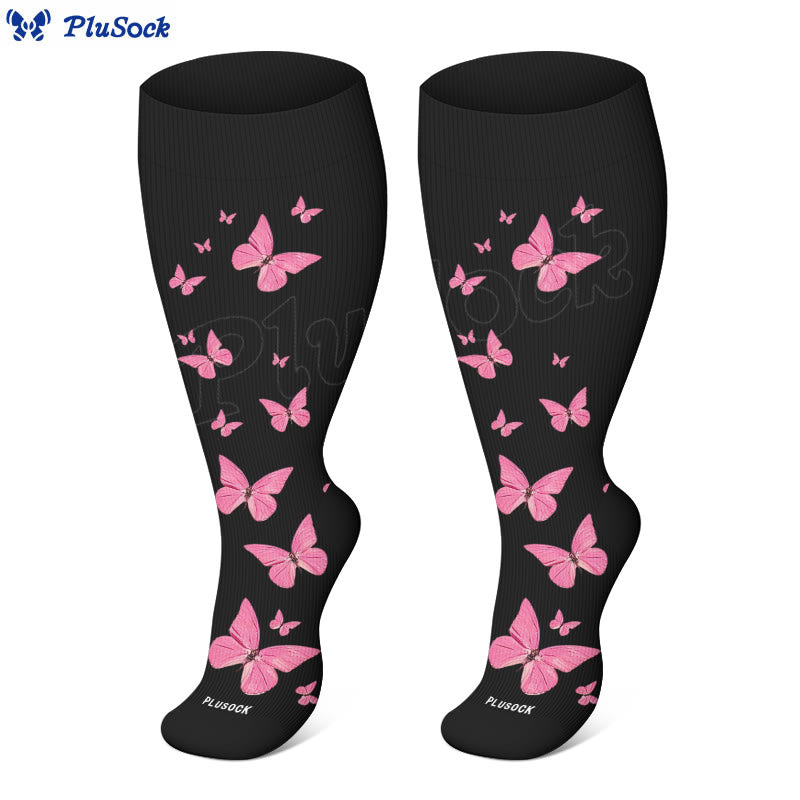 Chaussettes de compression à imprimé papillon grande taille (3 paires) - image 11