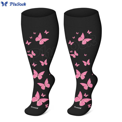 Chaussettes de compression à imprimé papillon grande taille (3 paires) - image 11