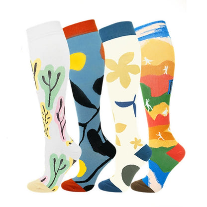 Chaussettes de compression graffiti (4 paires) - Multicolore - EU40-44 (US7-10) - image 1