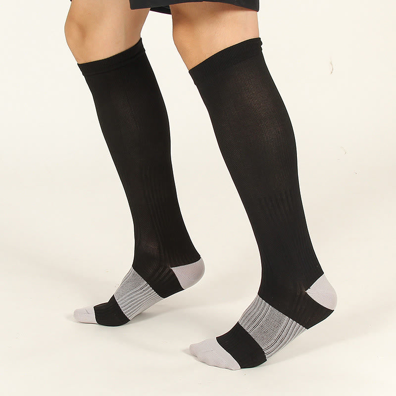 Chaussettes de compression à rayures verticales pour le sport (3 paires) - B - S/M - image 2