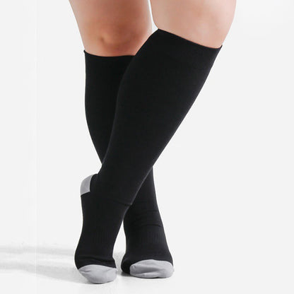 Chaussettes de compression en fibre de bambou douce grande taille - Noir - 4XL - image 2