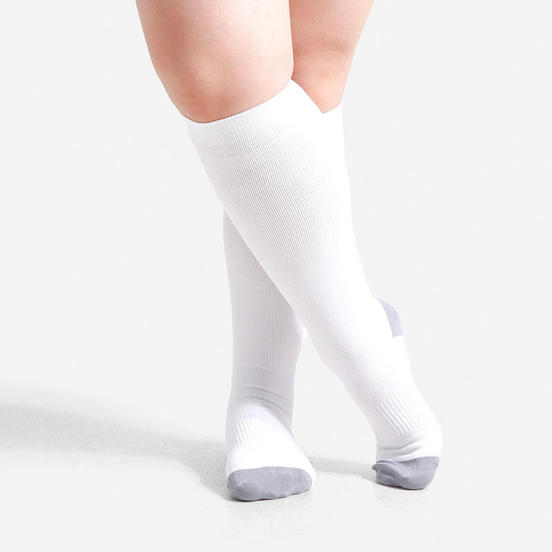 Chaussettes de compression en fibre de bambou douce grande taille - Blanc - 4XL - image 17