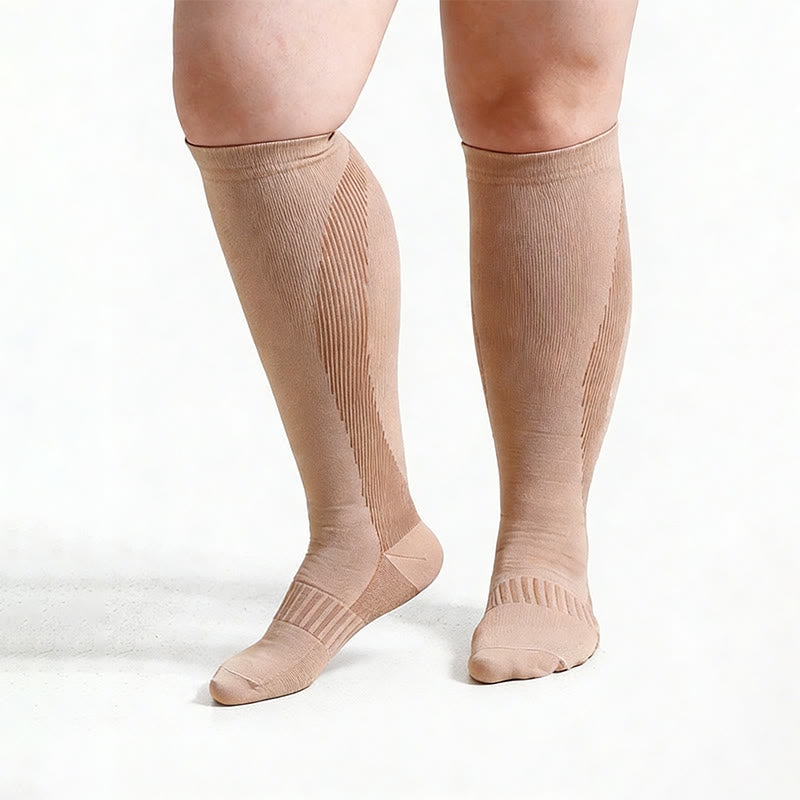 Chaussettes de compression résistantes et confortables pour grandes tailles - Nu - XL - image 16