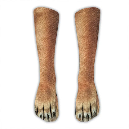 Chaussettes courtes 3D motif pattes de chien (2 paires) - Café - EU38-44(US5-10) - image 2
