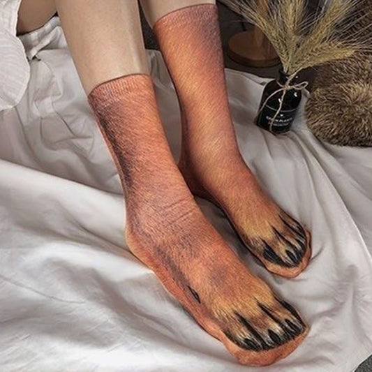 Chaussettes courtes 3D motif pattes de chien (2 paires) - image 0