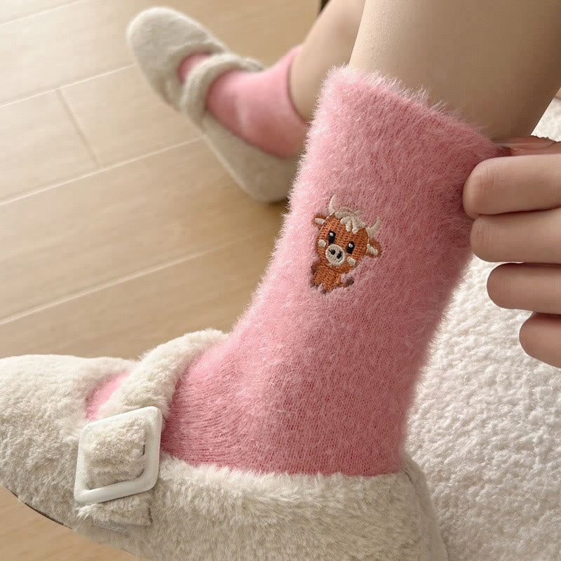 Chaussettes courtes à motif vache (5 paires) - image 1