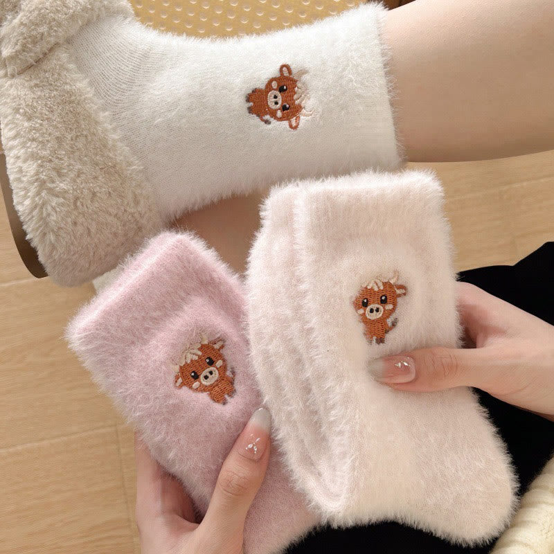 Chaussettes courtes à motif vache (5 paires) - image 4