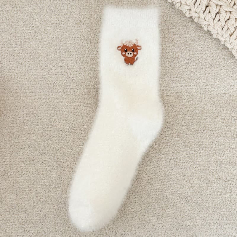 Chaussettes courtes à motif vache (5 paires) - Beige - EU36-42(US3-8.5) - image 6