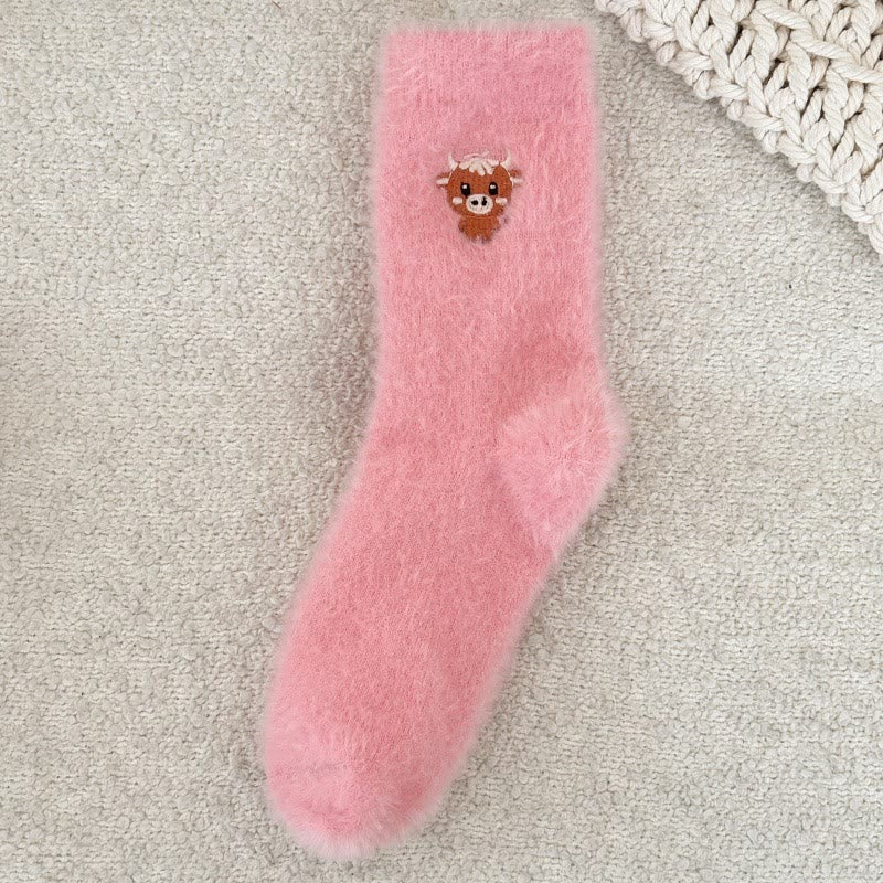 Chaussettes courtes à motif vache (5 paires) - Rose foncé - EU36-42(US3-8.5) - image 9