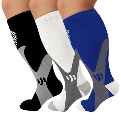 Chaussettes de compression sportives grandes tailles pour mollets larges, tailles 2XL à 7XL (3 paires) - image 1
