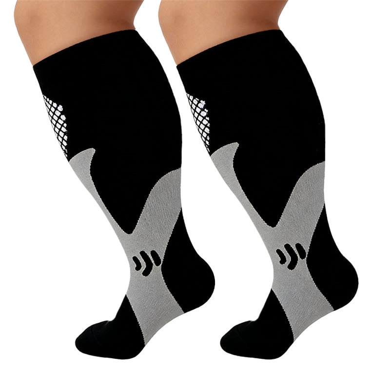 Chaussettes de compression sportives grandes tailles pour mollets larges, tailles 2XL à 7XL (3 paires) - image 9