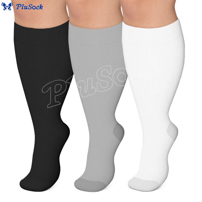 Chaussettes de compression unies grandes tailles 2XL - 7XL (3 paires) - image 0