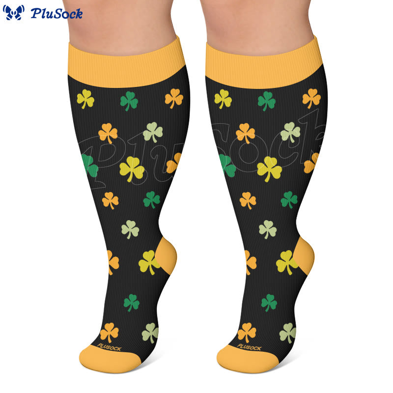 Chaussettes de compression à motif trèfle grande taille - image 2