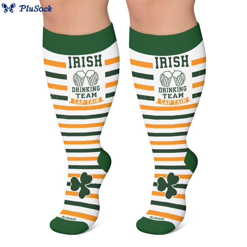 Chaussettes de compression à motif trèfle grande taille - image 4
