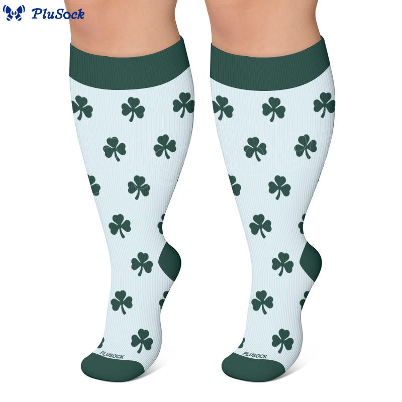 Chaussettes de compression à motif trèfle grande taille - image 3