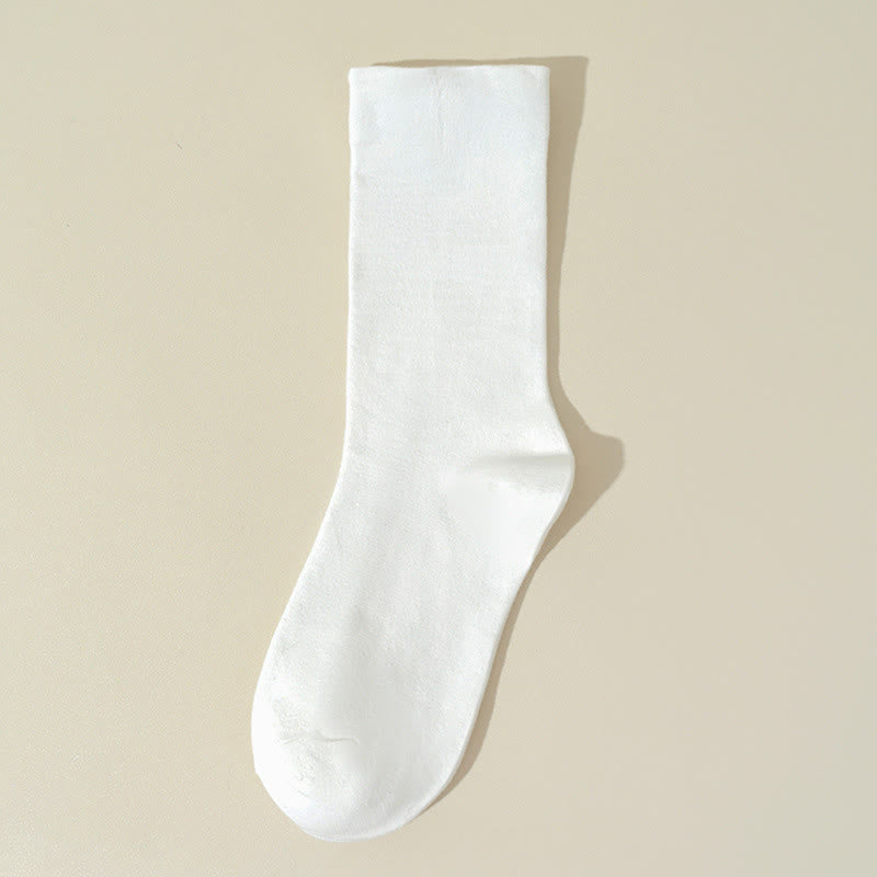 Chaussettes de nuit en coton doux pour la peau (8 paires) - Blanc - EU36-40(US3-7) - image 14