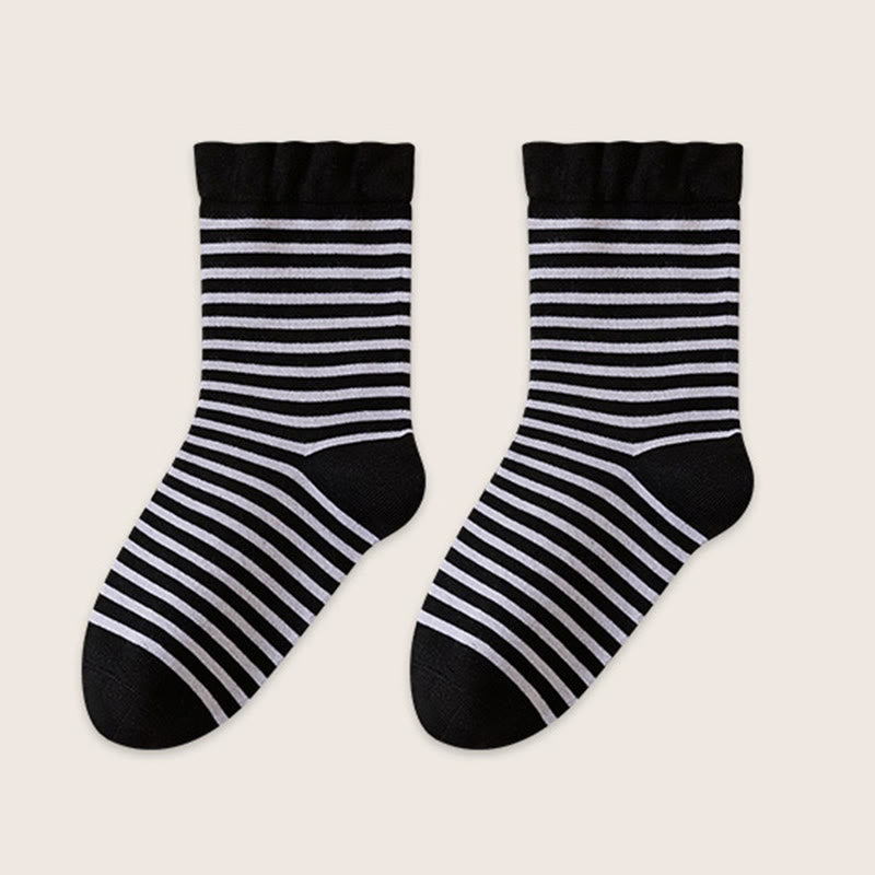 Chaussettes de nuit en laine à rayures (2 paires) - Noir - EU39-45(US6-11) - image 11