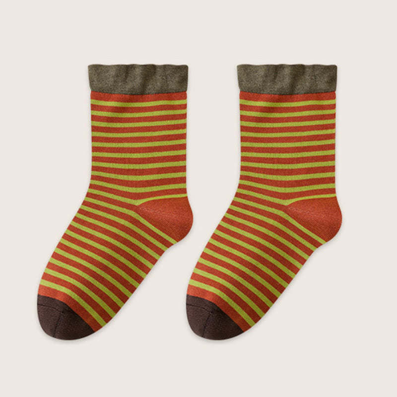 Chaussettes de nuit en laine à rayures (2 paires) - Orange - EU39-45(US6-11) - image 15