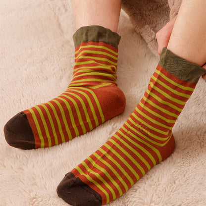 Chaussettes de nuit en laine à rayures (2 paires) - image 3