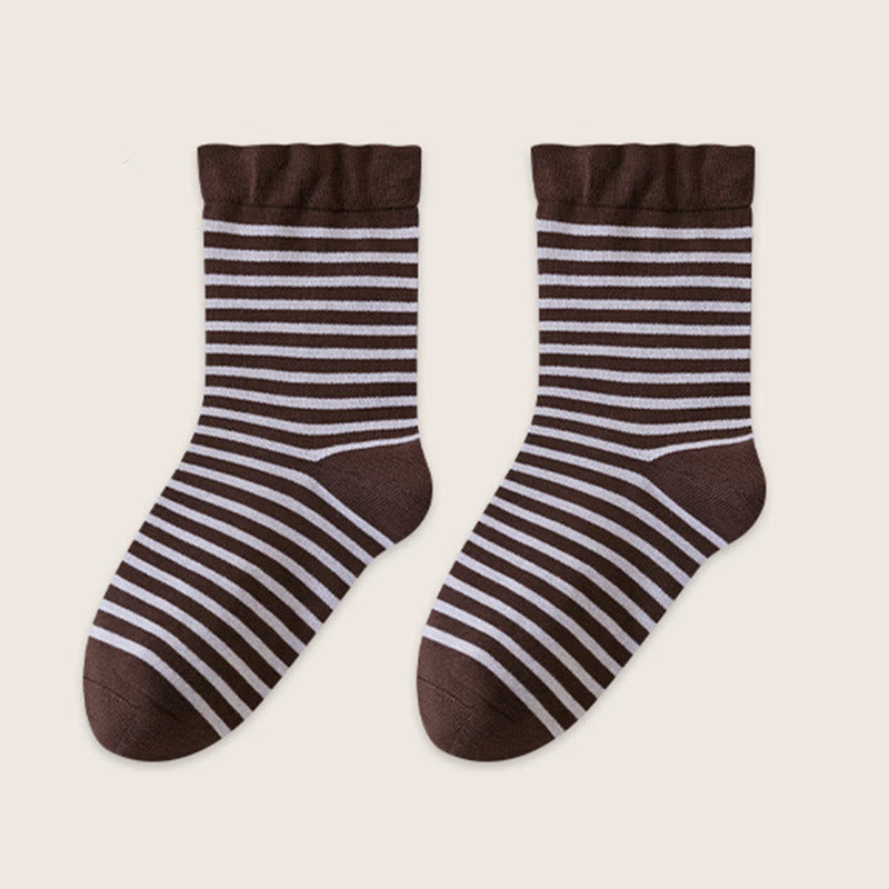 Chaussettes de nuit en laine à rayures (2 paires) - Café - EU39-45(US6-11) - image 12