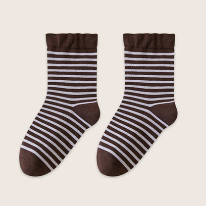 Chaussettes de nuit en laine à rayures (2 paires) - Café - EU39-45(US6-11) - image 12