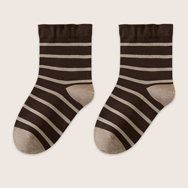 Chaussettes de nuit à rayures classiques (2 paires) - Café - EU36-40(US3-7) - image 14