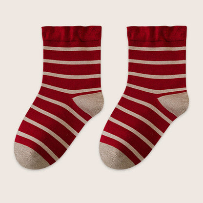 Chaussettes de nuit à rayures classiques (2 paires) - Vin - EU36-40(US3-7) - image 17