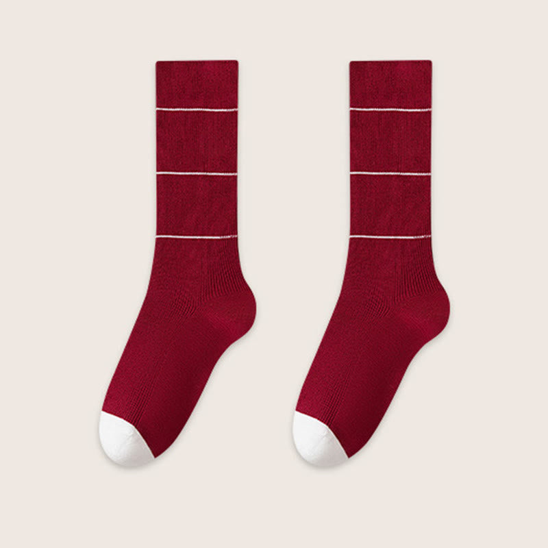 Chaussettes de nuit douces teintes naturellement (3 paires) - Rouge - EU39-45(US6-11) - image 12