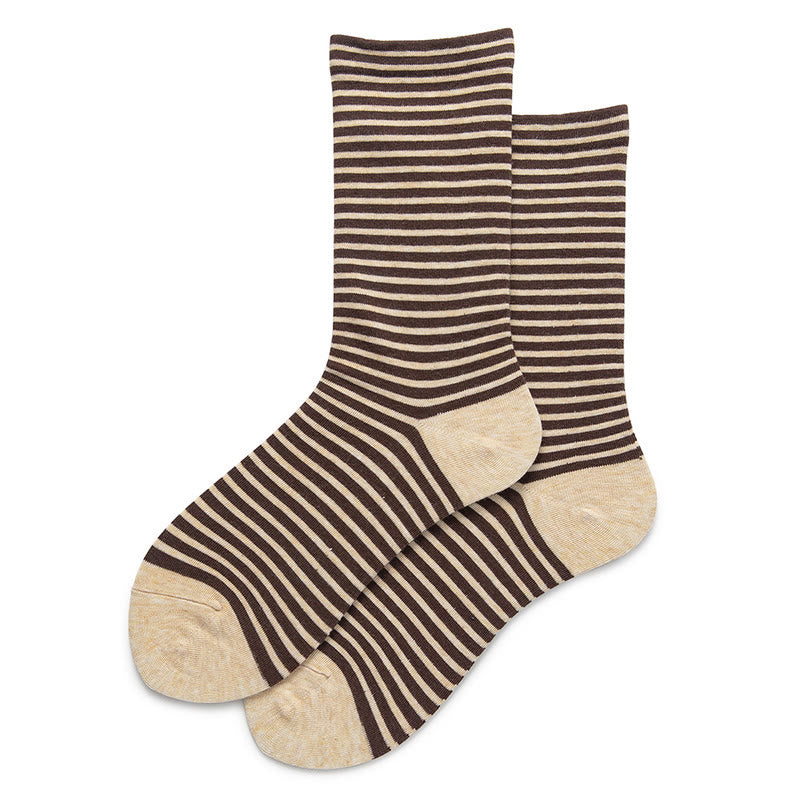 Chaussettes de nuit à rayures colorées (5 paires) - Café - EU36-40(US3-7) - image 8