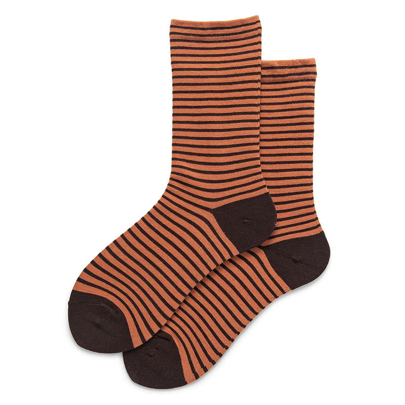 Chaussettes de nuit à rayures colorées (5 paires) - Orange - EU36-40(US3-7) - image 10
