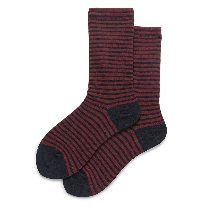 Chaussettes de nuit à rayures colorées (5 paires) - Vin - EU36-40(US3-7) - image 6