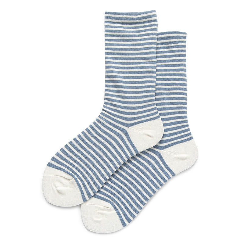 Chaussettes de nuit à rayures colorées (5 paires) - Bleu - EU36-40(US3-7) - image 5