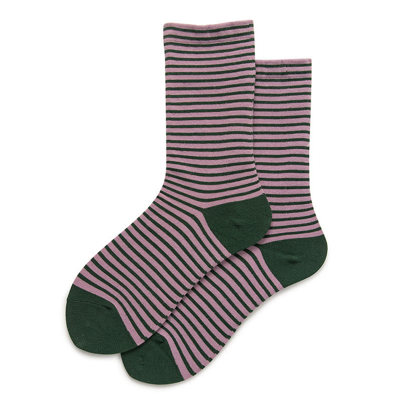 Chaussettes de nuit à rayures colorées (5 paires) - Violet - EU36-40(US3-7) - image 11
