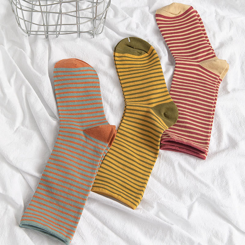 Chaussettes de nuit à rayures colorées (5 paires) - image 1