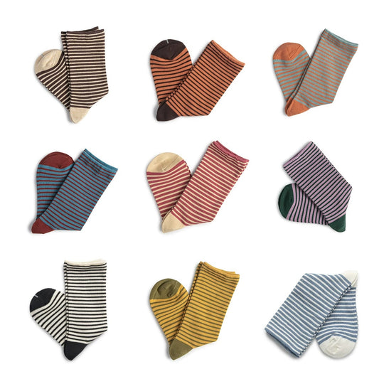 Chaussettes de nuit à rayures colorées (5 paires) - image 0