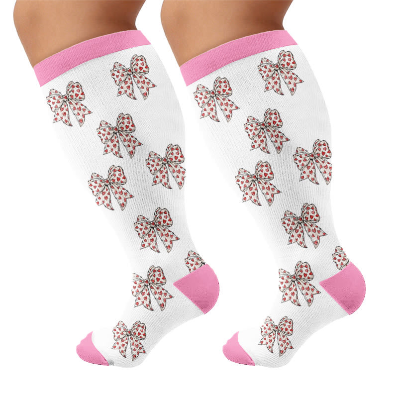Chaussettes de compression grandes tailles à motif papillon - Blanc - 4XL - image 5